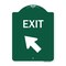 Signmission Designer Series Exit Exit W/ Left Arrow, Green & White Aluminum Sign, 18" H, 24" L, GW-1824-24032 A-DES-GW-1824-24032 - alternate 1